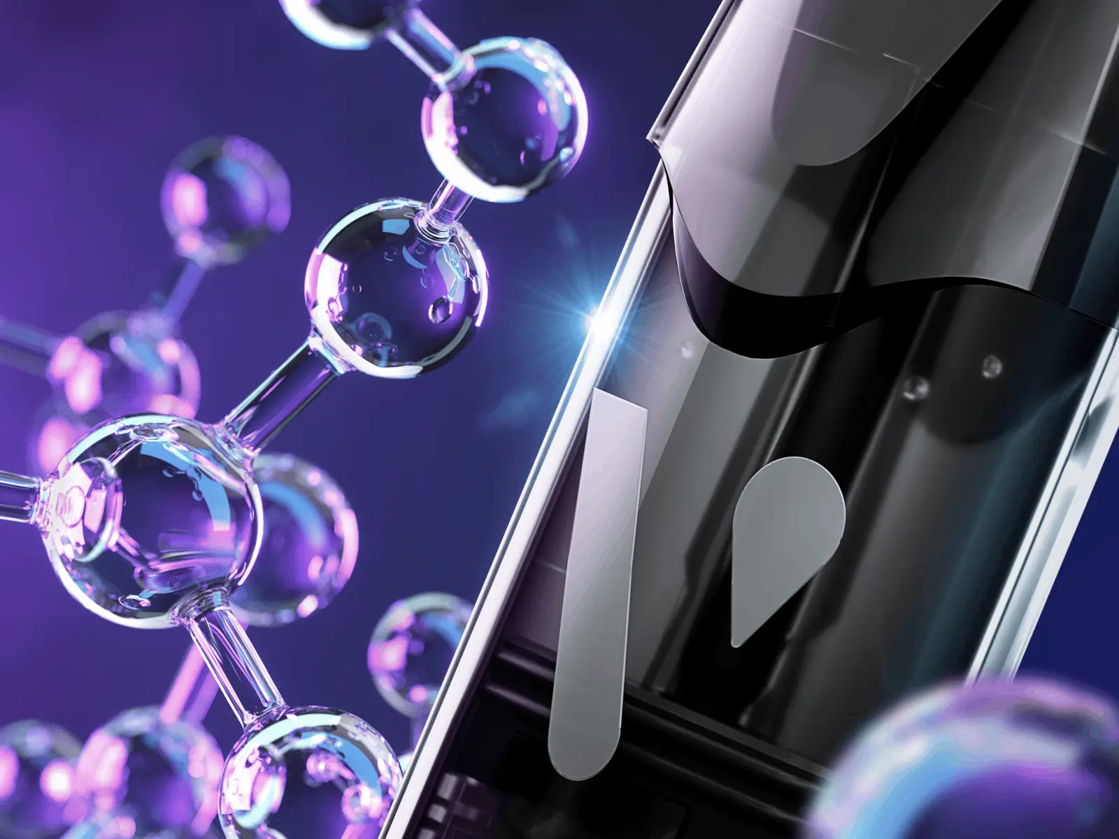 Vuse pod in front of purple background