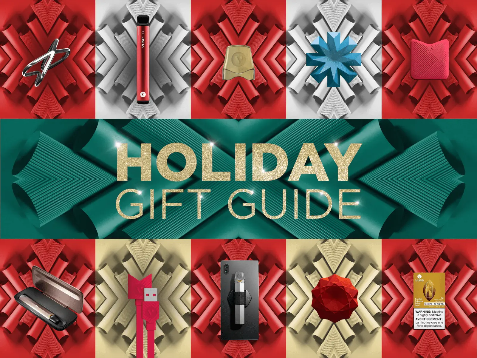 holiday gift guide displaying vuse ePod accessories 