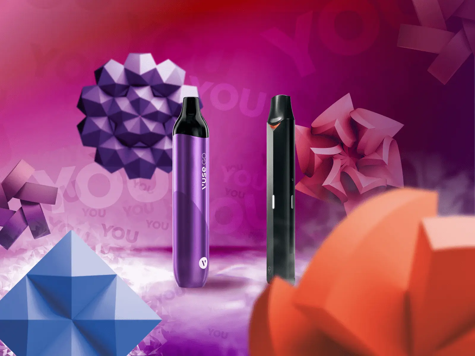 Vuse Go XL disposable device and Vuse ePod2+ vape device