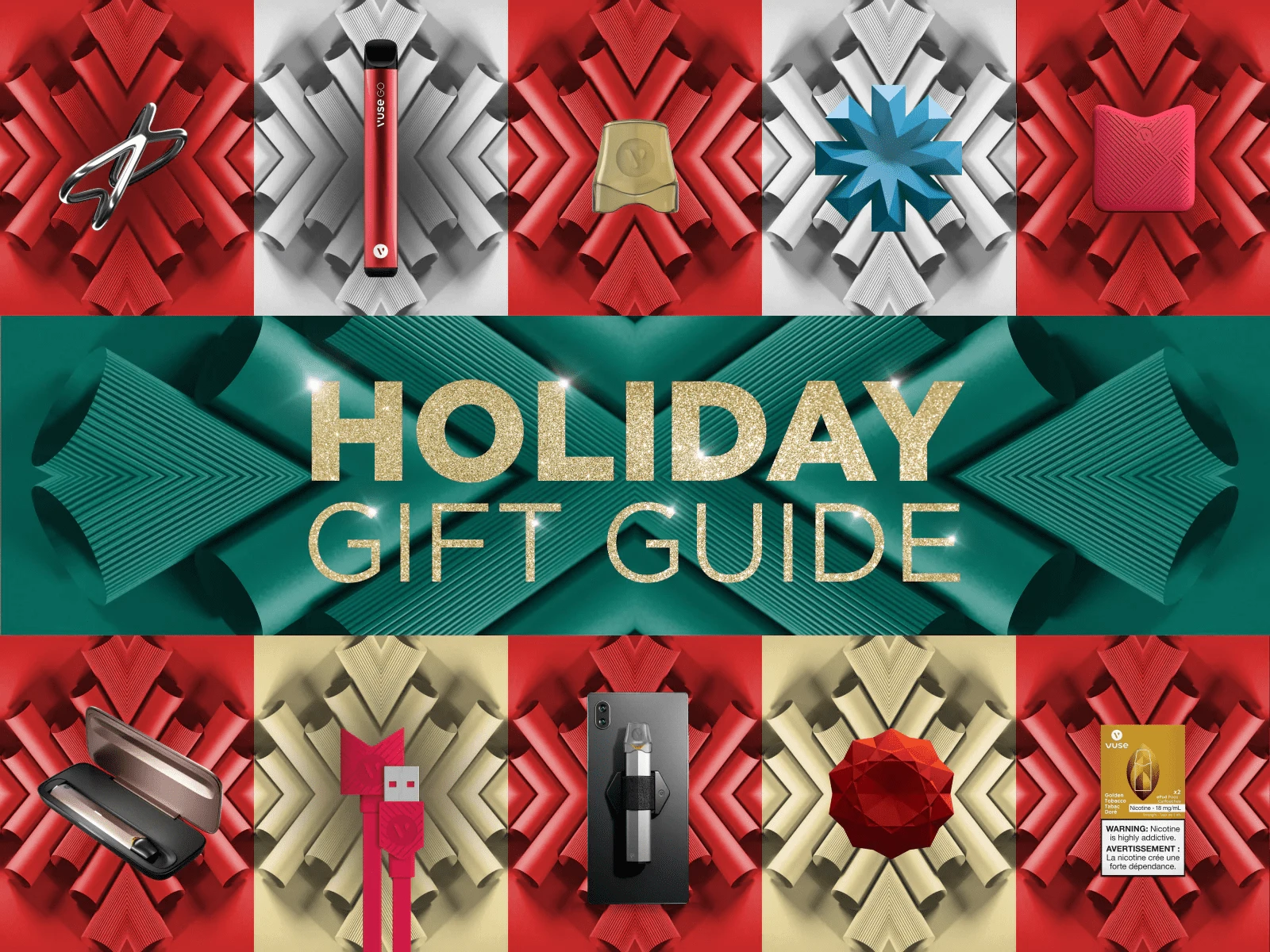 holiday gift guide displaying vuse ePod accessories 