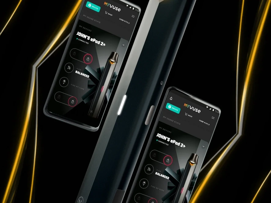 Phone displaying MYVUSE App with lock feature