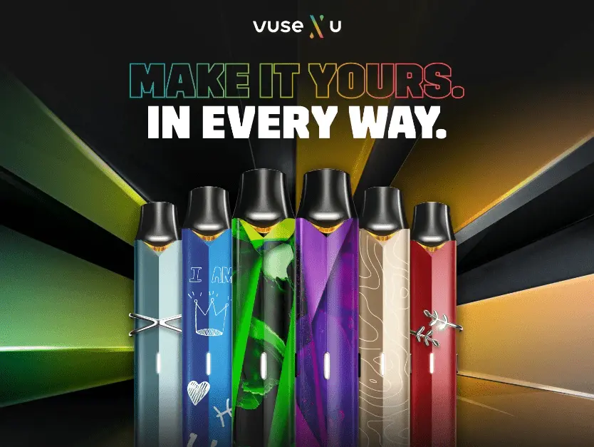 Vuse ePod 2+ devices displaying new skins from collection from Vuse by you