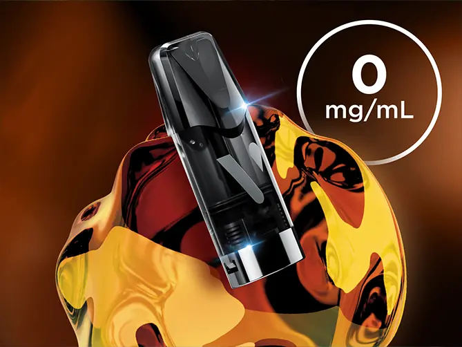 Ziro nicotine Tobacco flavour Vuse vape pod on brown background 