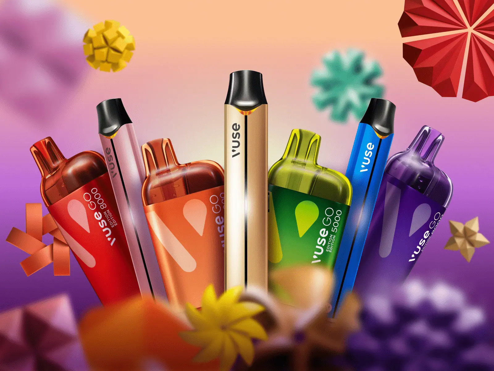 Vuse vape pod devices and disposable vape devices