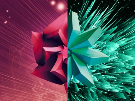 Split of 2 Vuse vape flavour icons on contrasting backgrounds