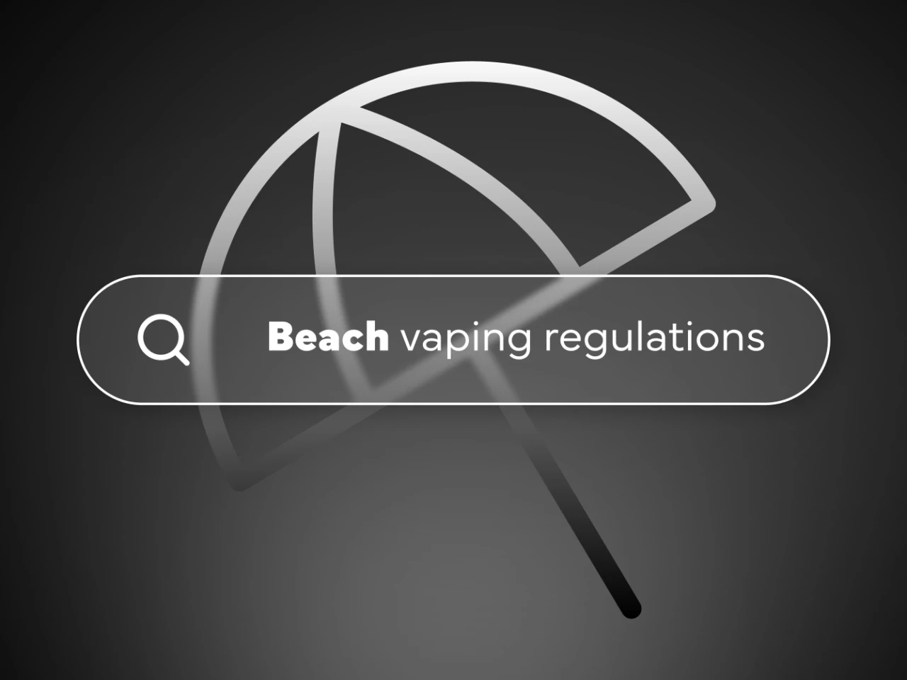 Umbrella against a dark gradient background with "beach vaping regulations"