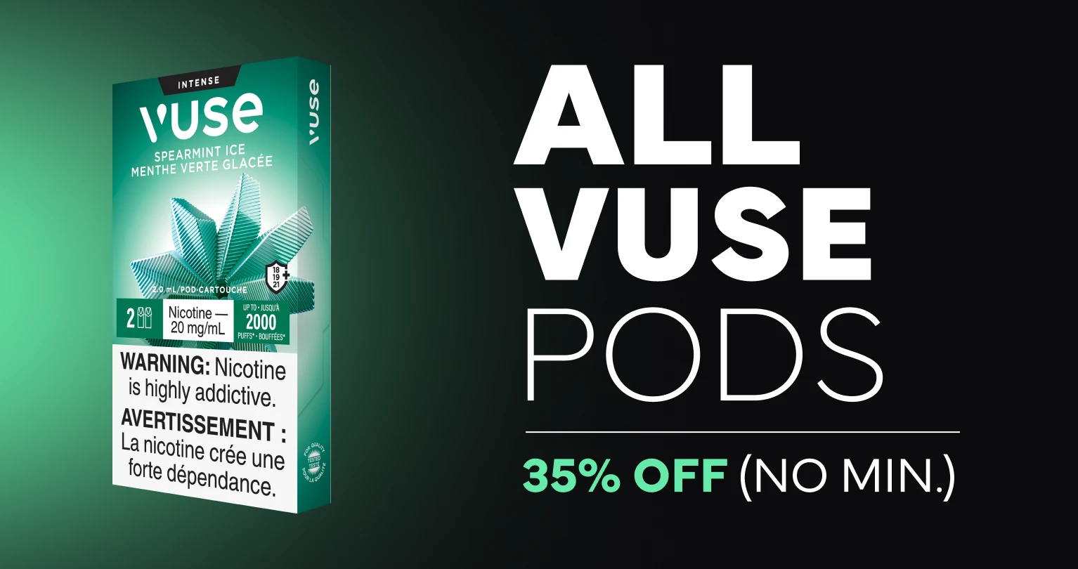 all Pods get 35% off asset with a Mint Ice pod pack and green gradient background