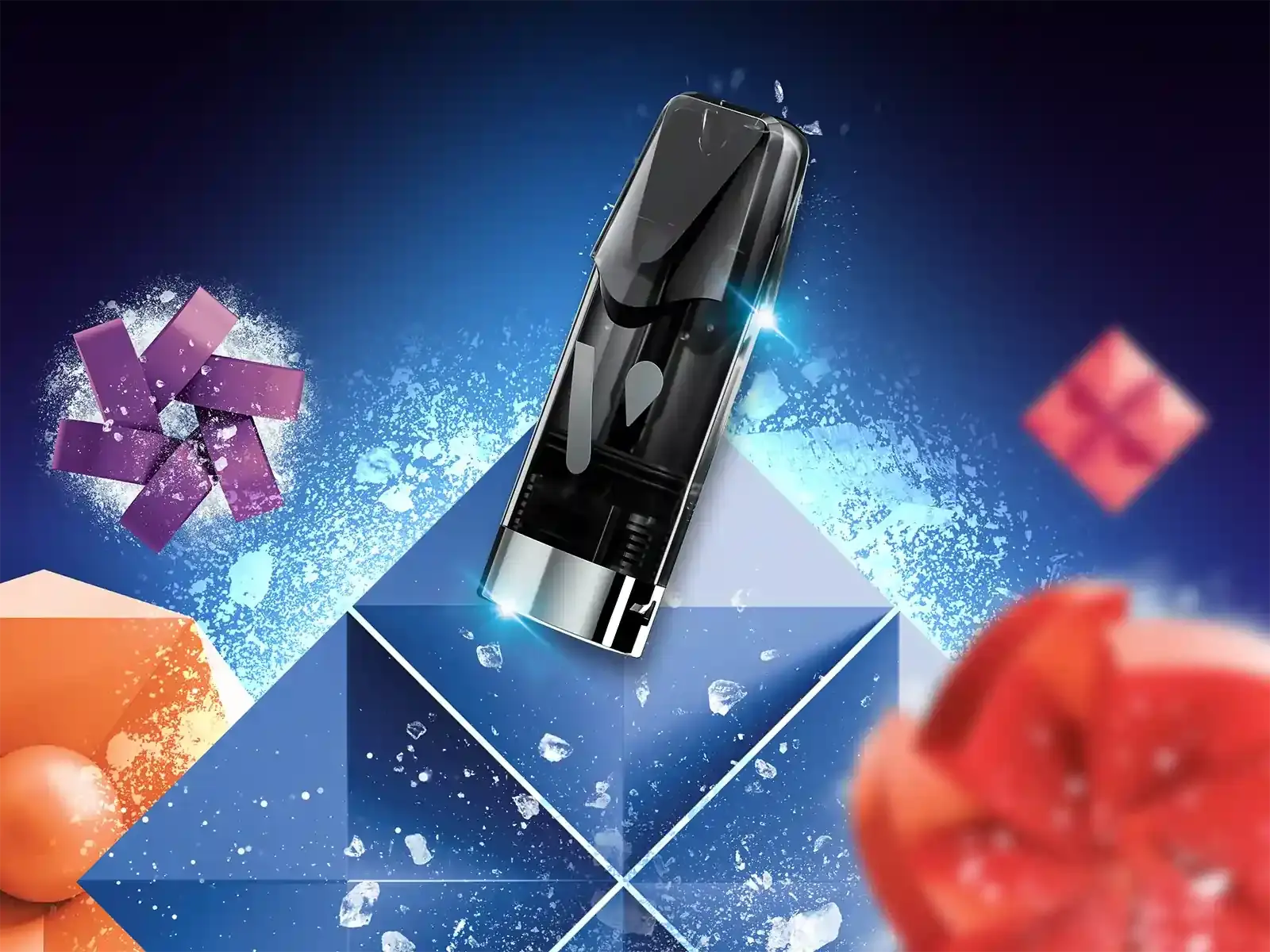 Vuse vape pod with blue background