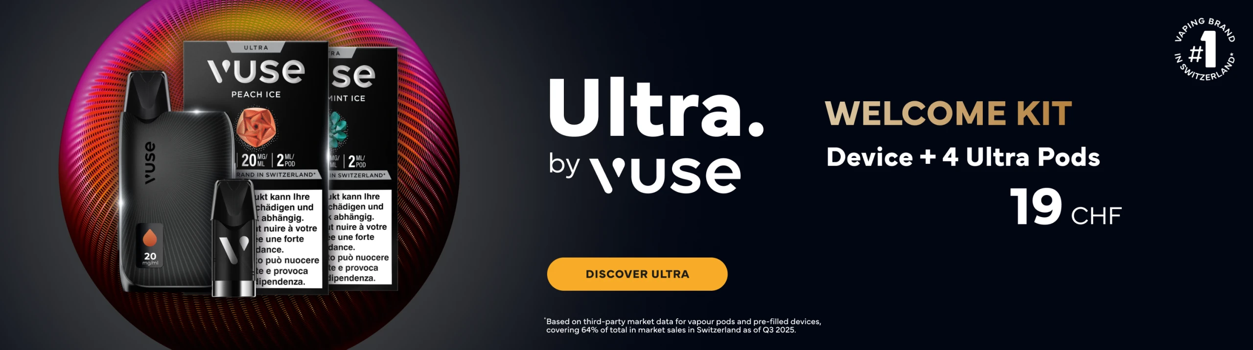 Ultra by vuse WELCOME KIT Device + 4 Ultra Pods 19 CHF