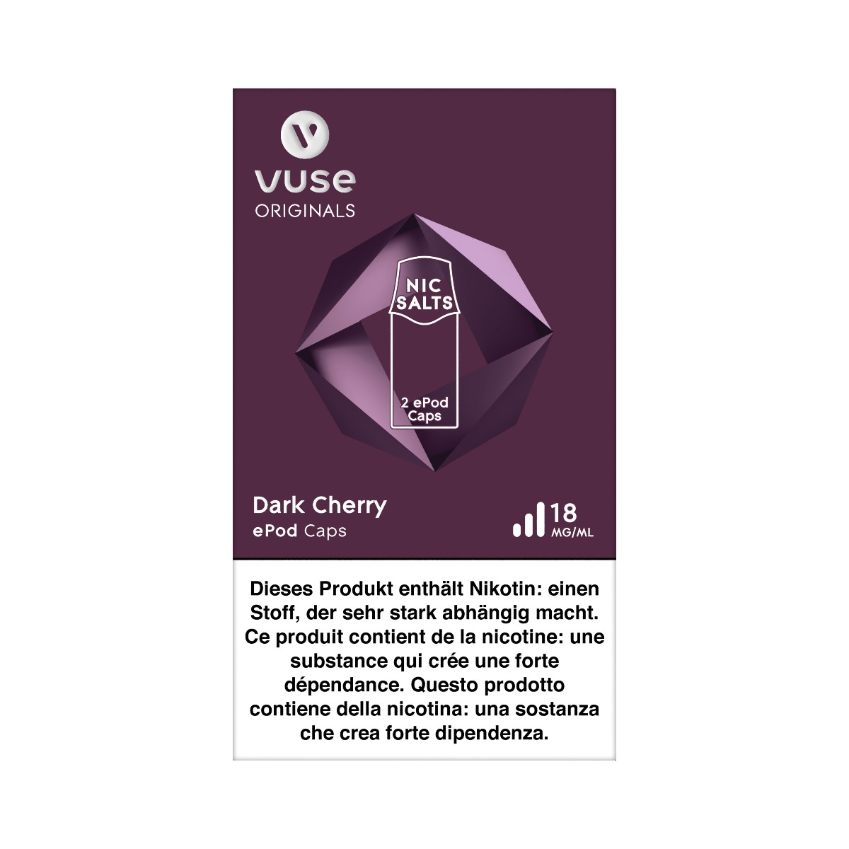 Packung mit 2 Caps E-Liquid für ePod E-Zigarette - Dark Cherry Geschmack