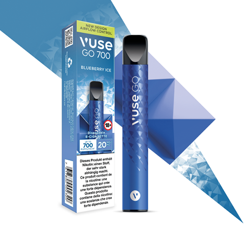 Vuse Go 700 disposable puff Blueberry Ice flavour packaging