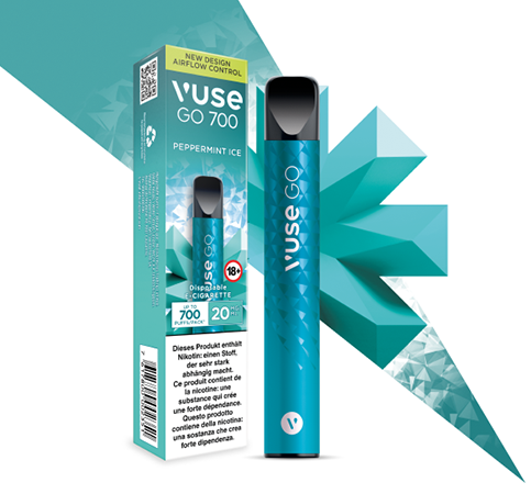 Vuse Go 700 disposable puff Peppermint Ice flavour packaging
