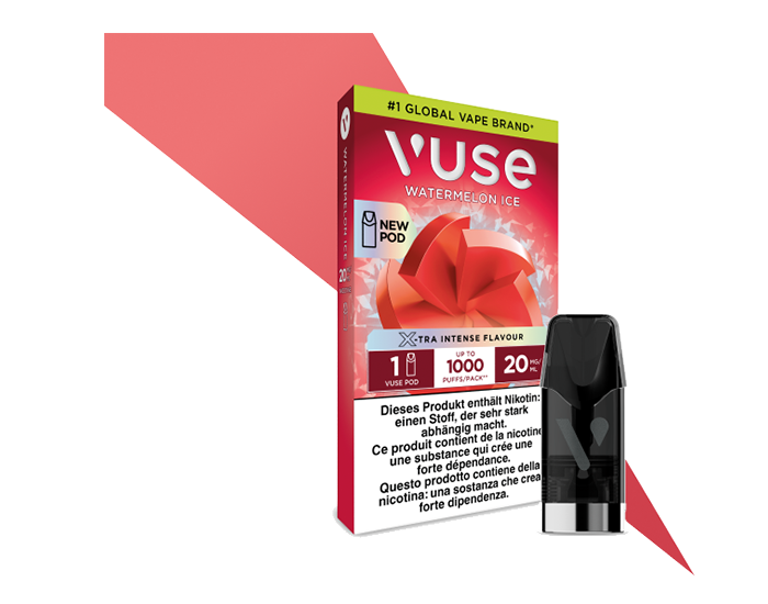 Watermelon Ice Pod pour les vapes Vuse avec l'emballage à l'arrière
