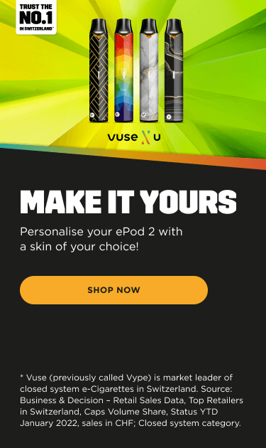 E cigarette and e liquid online shop in Switzerland Vuse