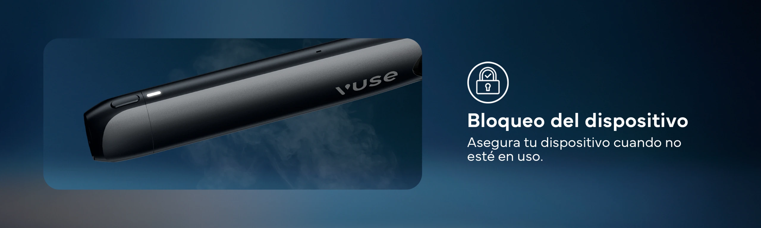 Vaporizador Vuse Pro One. Tiene bloqueo del dispositivo.
