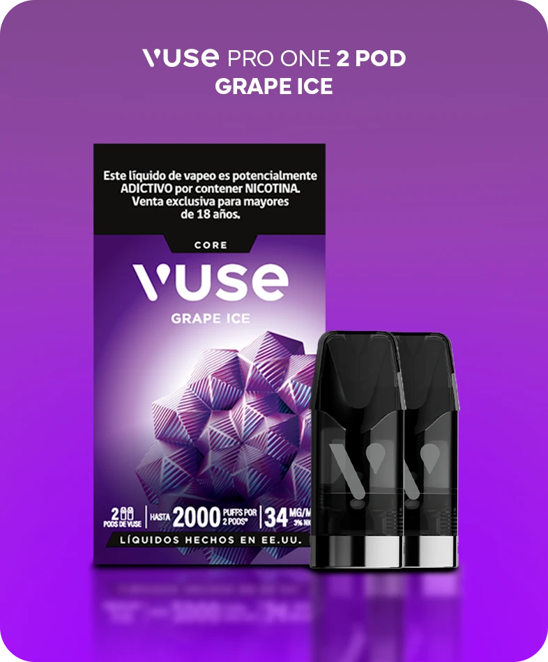 Vuse Pro One 2 Pods. Grape Ice.