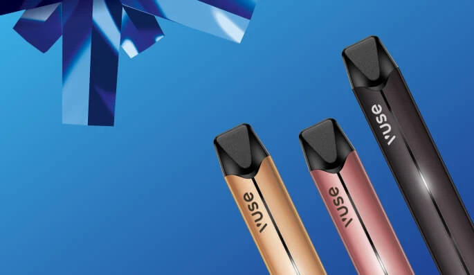 Three various Vuse Pro e-cigarettes in different colors