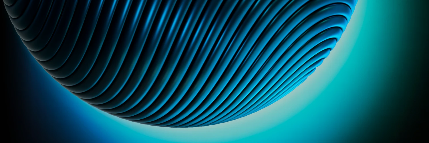 Vuse blue orb with a a blue gradient on a black background