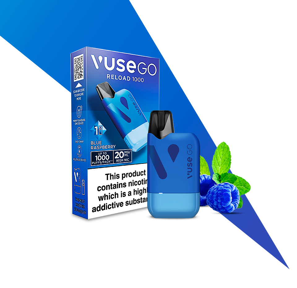 Blue Vuse Go Reload 1000 Blue Raspberry Rechargeable Vape Blue Vuse Go Reload 1000 Blue Raspberry Rechargeable Vape