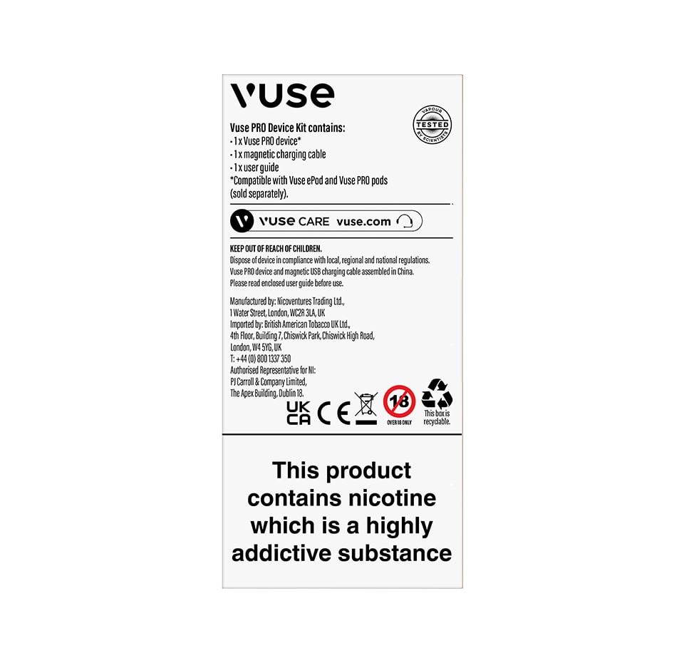 Vuse Pro Device Kit ePod 2 Redesigned Vuse UK