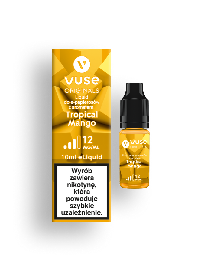 E-papierosy Vuse na pomarańczowym tle