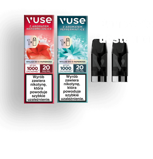 E-papierosy Vuse na pomarańczowym tle