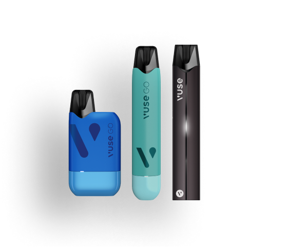 Urządzenia Vuse na pomarańczowym tle