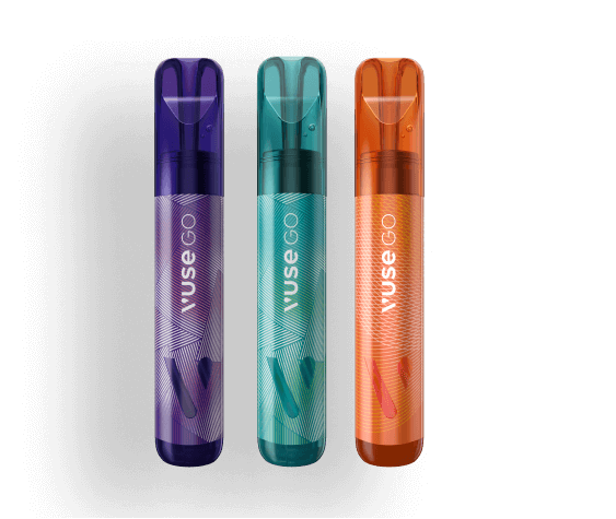 Urządzenia Vuse na pomarańczowym tle