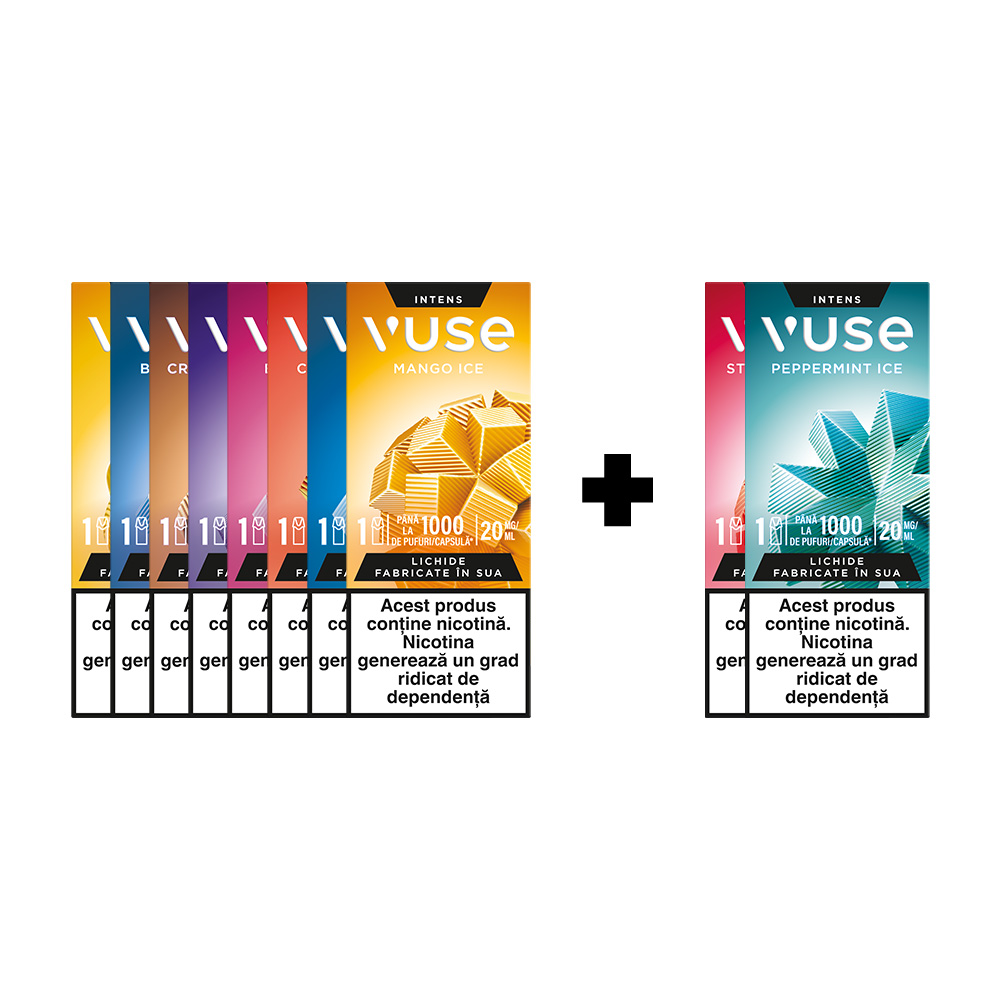 vuse pods romania Oferta 10 pachete Capsule la pret de 8 epod STRENGTH:VIRGINIA ROLLING 1.8% E-Liquid Breeze Stratus ZERO 0%