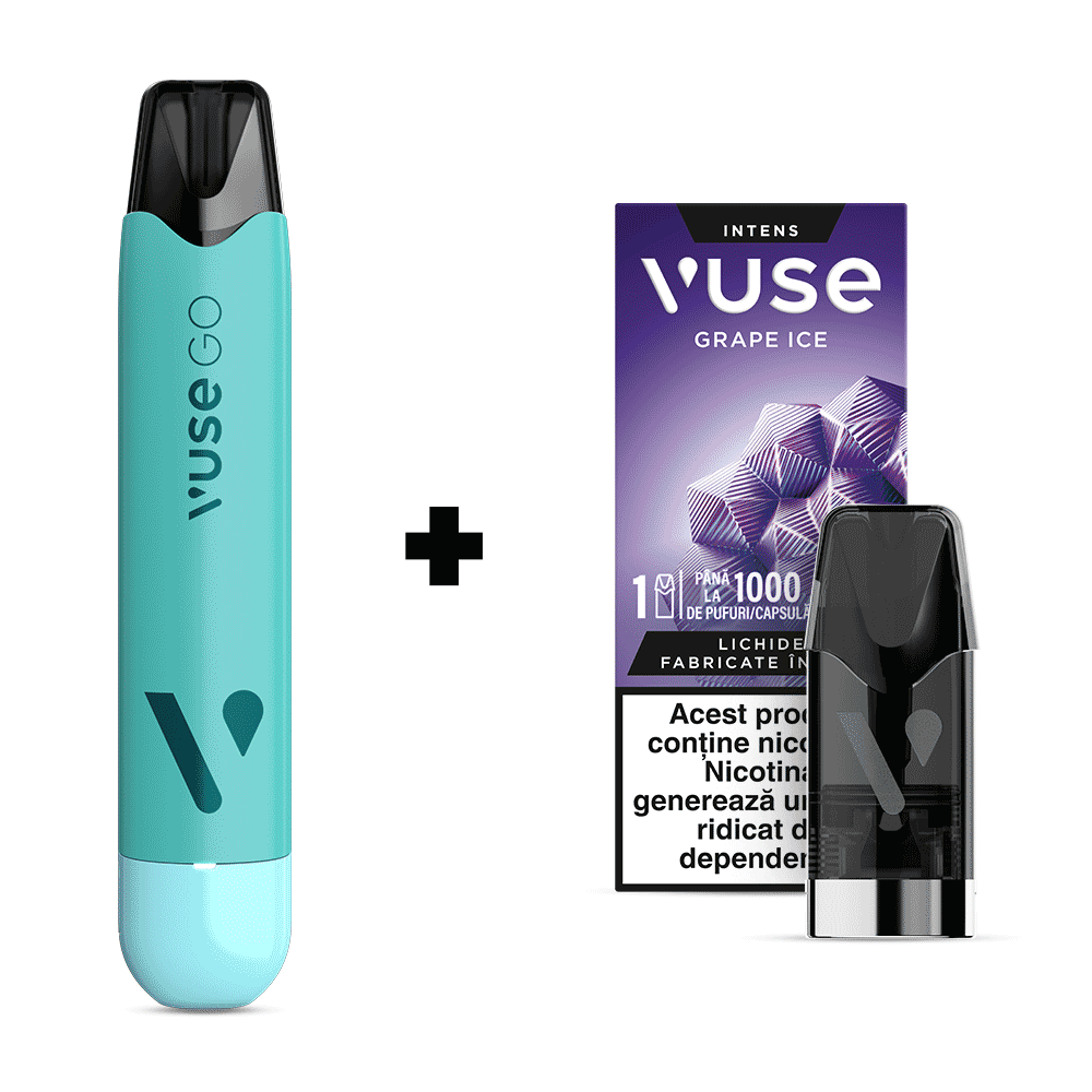 Ofertă Dispozitiv Vuse Go Reload 1000 + 1 pachet Vuse Capsule